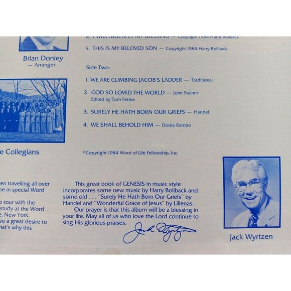 Word of Life Presents "Genesis" Vinyl Record Album Lp NEW SEALED 1984 Religious - Picture 7 of 10